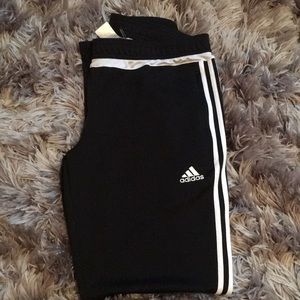 Classic three strip black & white joggers